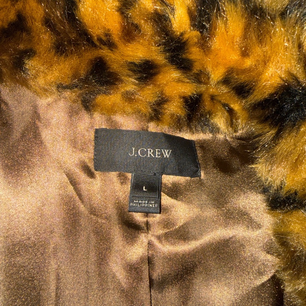 J. Crew Women's Faux Fur Leopard Jacket